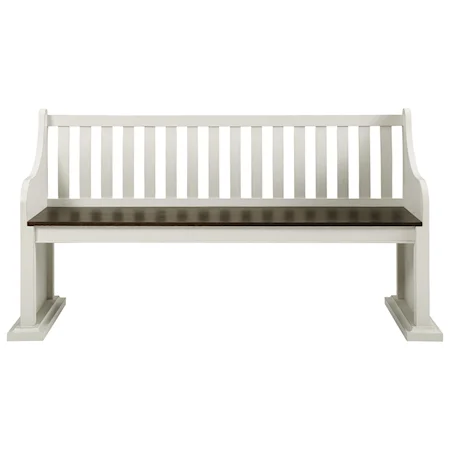 Farmhouse Bench with Back